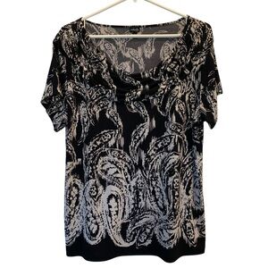 Rafaella Scoop Neck Short Sleeve Top - 1X